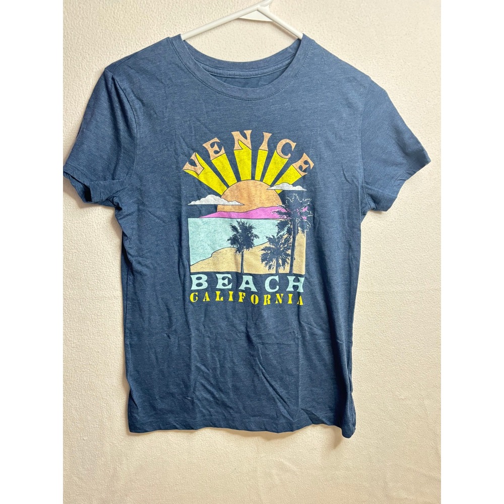 Free State Venice Beach California Graphic Tee Blue Heather Short Sleeve Kids L